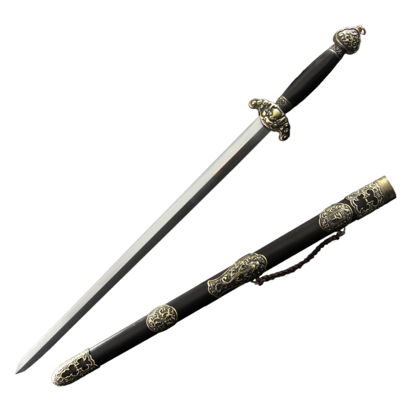 小龙龙泉千字号宝剑清剑花纹钢硬剑手工艺品冷兵器刀剑刀剑