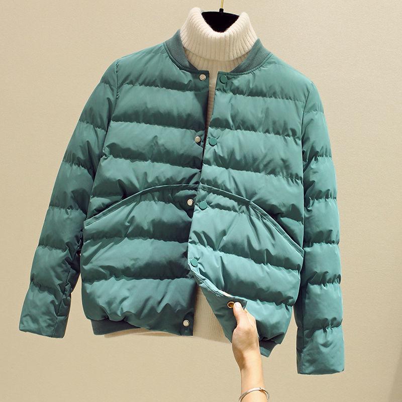 立领轻薄羽绒棉服女秋冬短款2021年新款韩版宽松棒球服外套女百搭