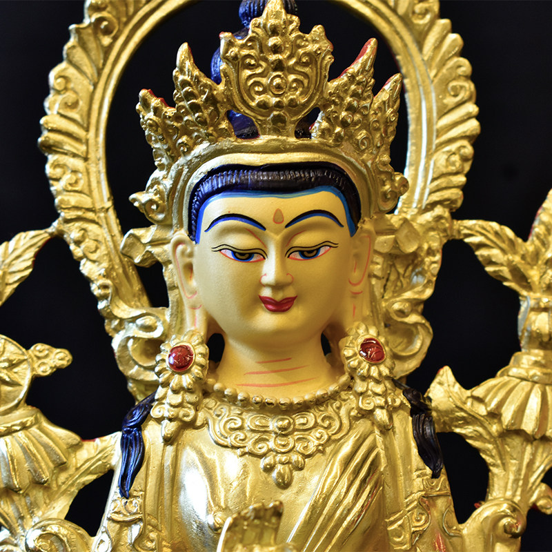 弥勒佛像神像台湾精品纯铜鎏金藏传佛教密宗供奉摆件