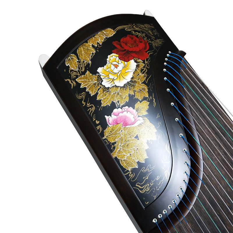 扬州驰韵乐器黑檀漆画雕刻工艺古筝实木松木入门考级演奏琴包邮