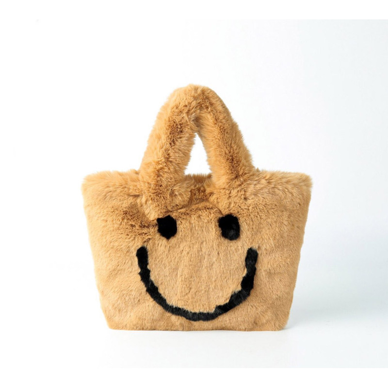 毛毛毛绒链条时尚包时尚笑脸包女可爱单肩手提通用款女包