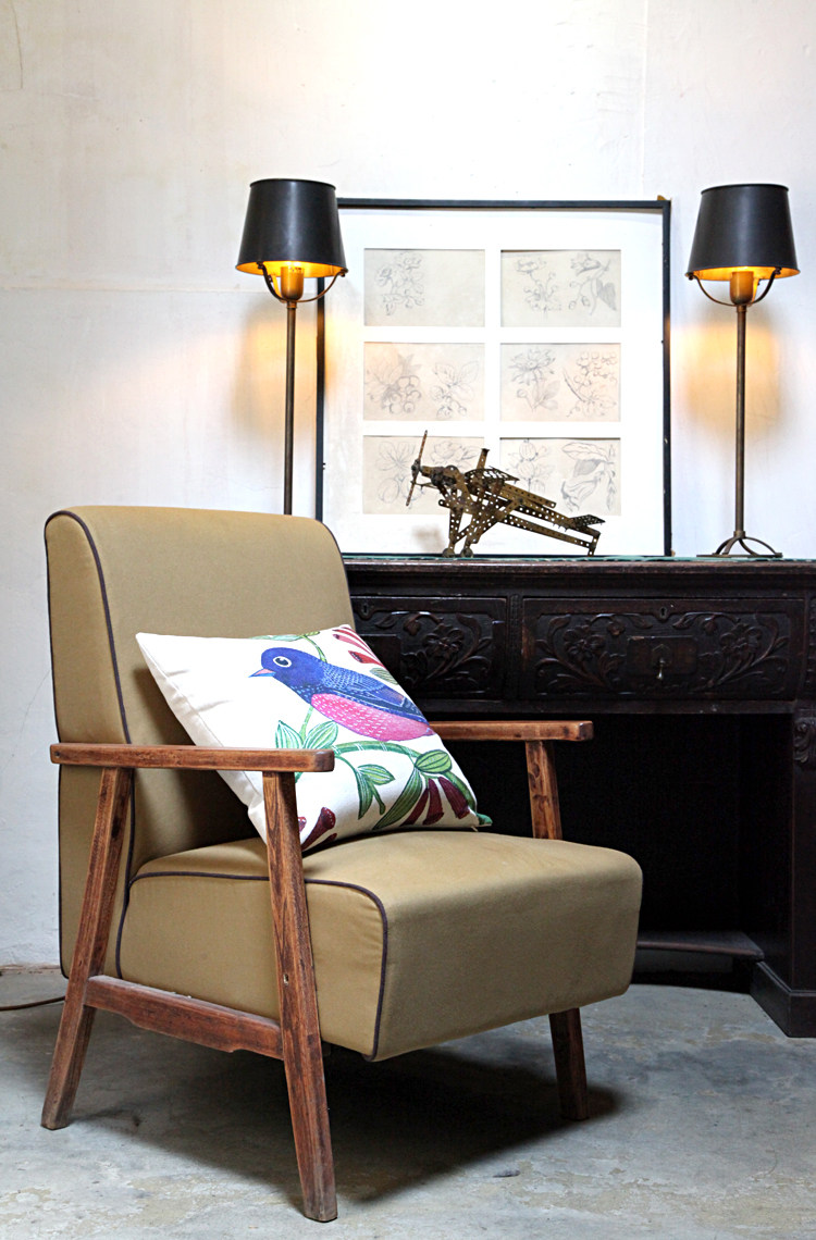 家具上海海派设计师实木布艺沙发沙发椅