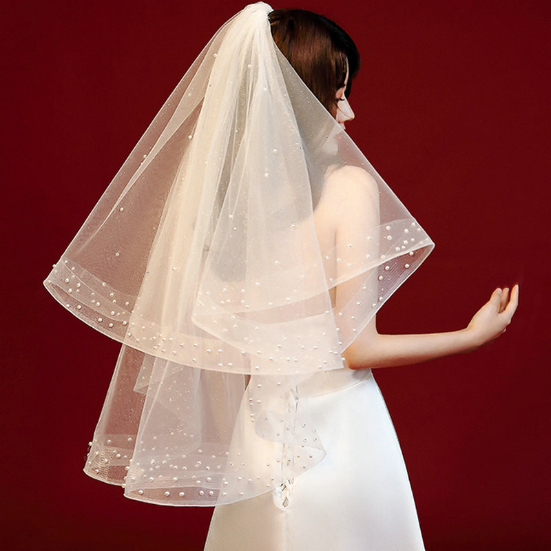 头纱新娘新款秋冬结婚礼领证复古婚纱旅拍头饰头纱