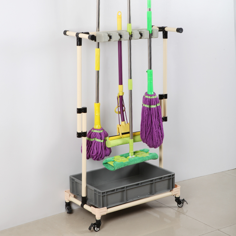 收纳可移动落地拖把架墩布架整理清洁清洁工工具挂钩