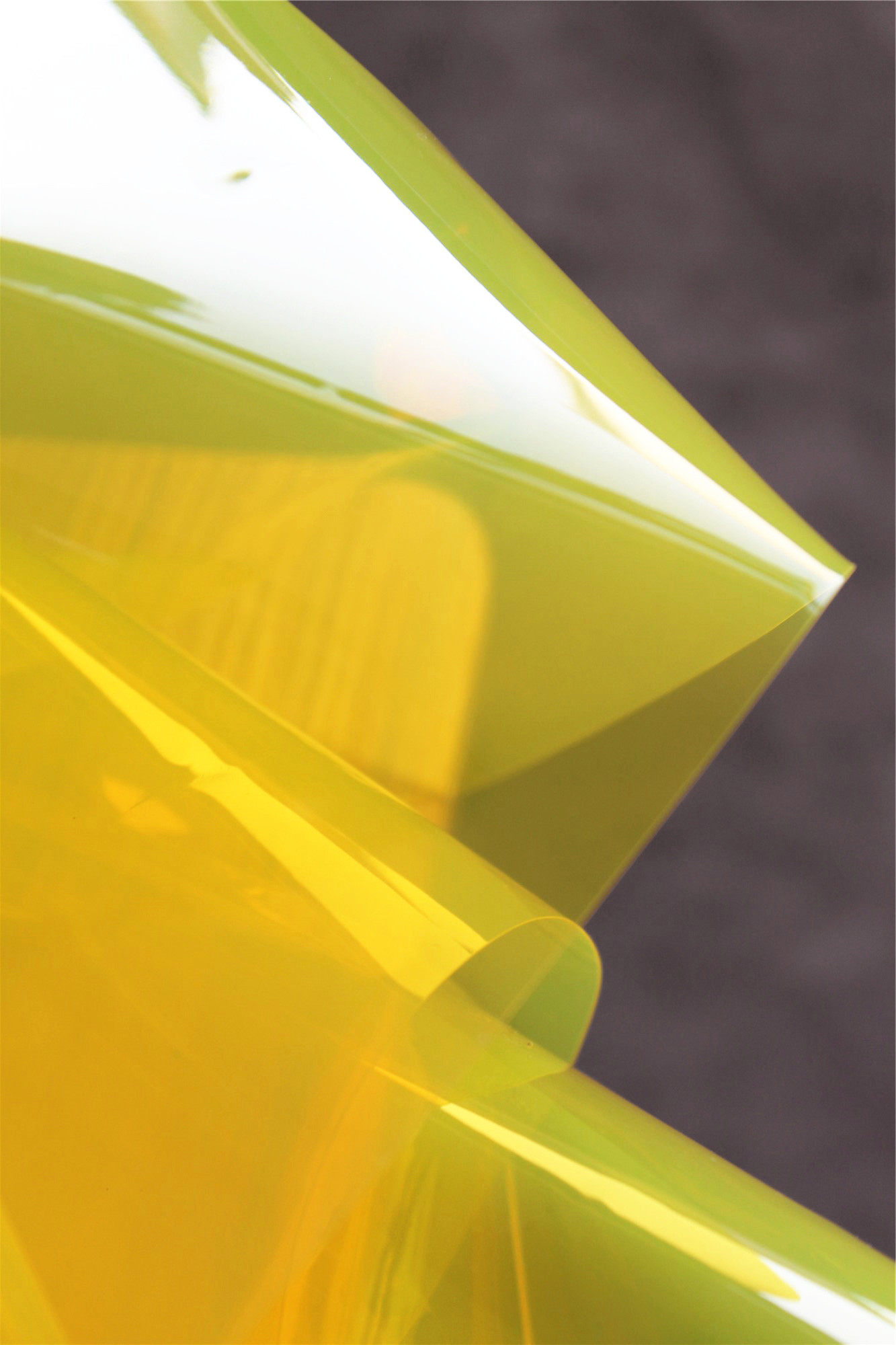 香蕉设计师防水布防水服装彩色透明面料tpu黄果冻海绵垫