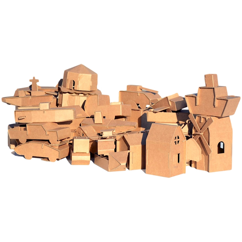纸箱模型diy手工玩具立体拼装房子手工创意粘贴类