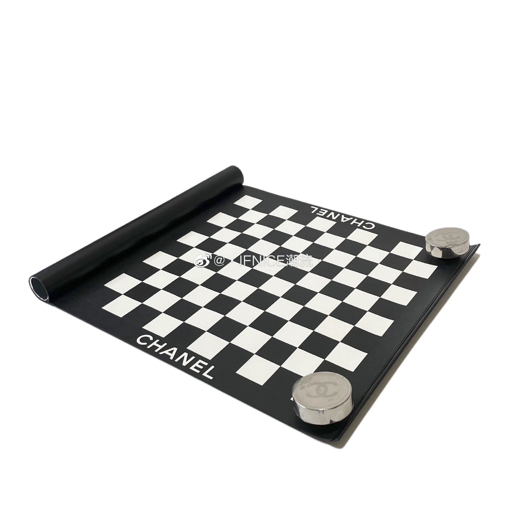 现货chanel香奈儿黑白棋盘格国际象棋跳棋五子棋摆件装饰摆件
