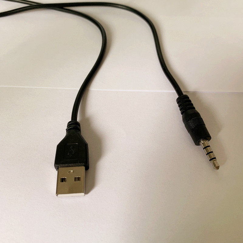 充电电线usb35mm音频圆孔接口电源线插卡小音箱手机数据线