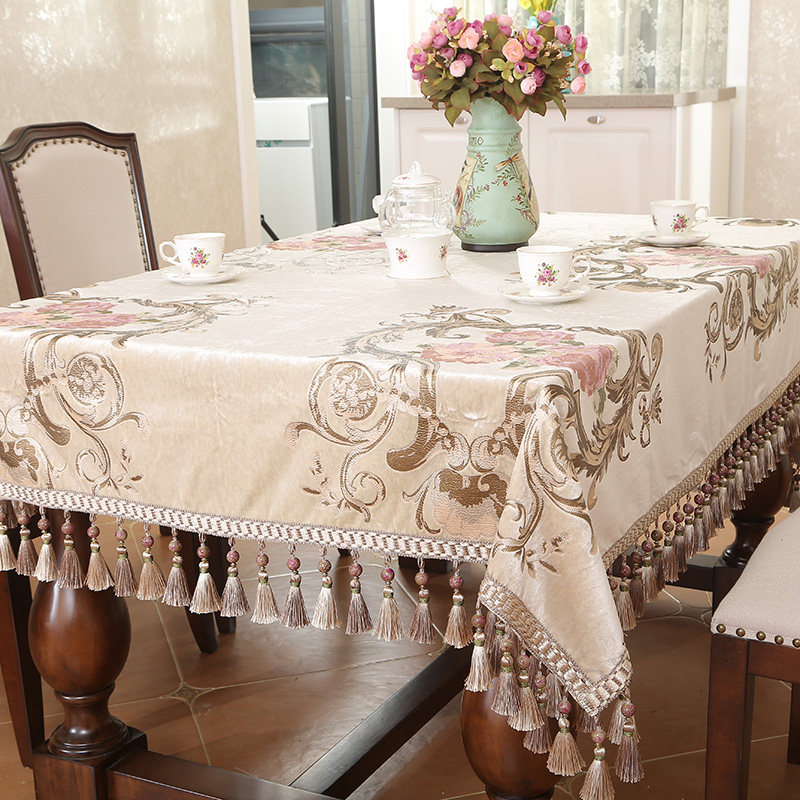 欧式餐桌桌布高档台布奢华长方形茶几盖巾客厅桌布