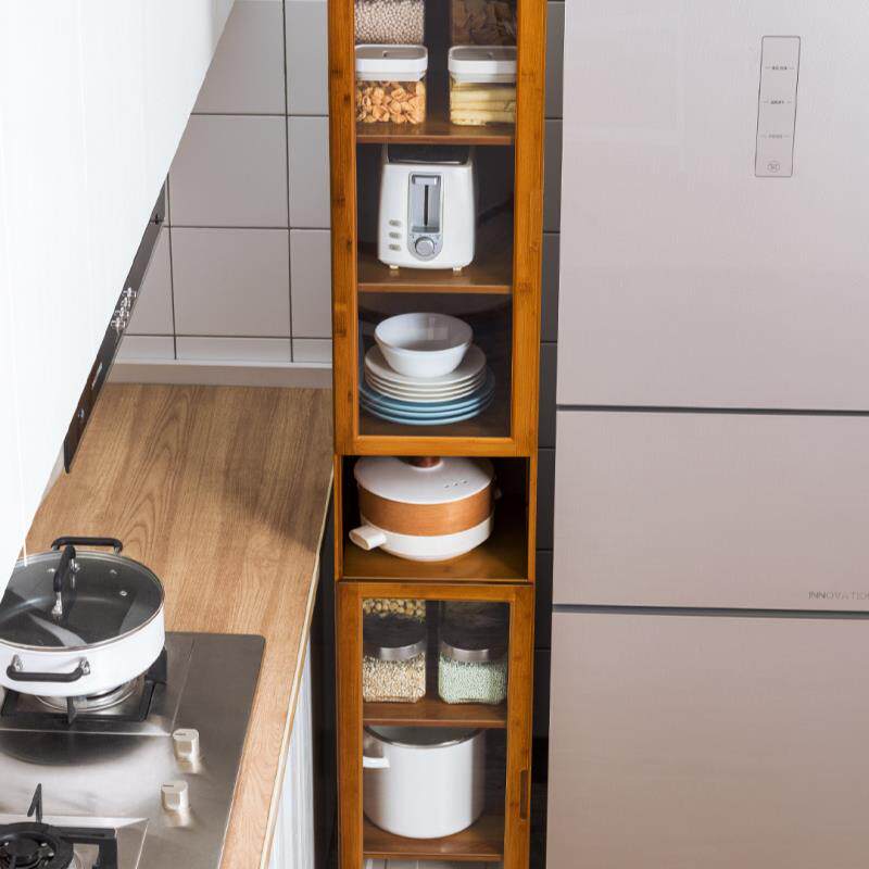 厨房碗柜收纳双门ins风餐边柜米面储物柜柜子餐边柜