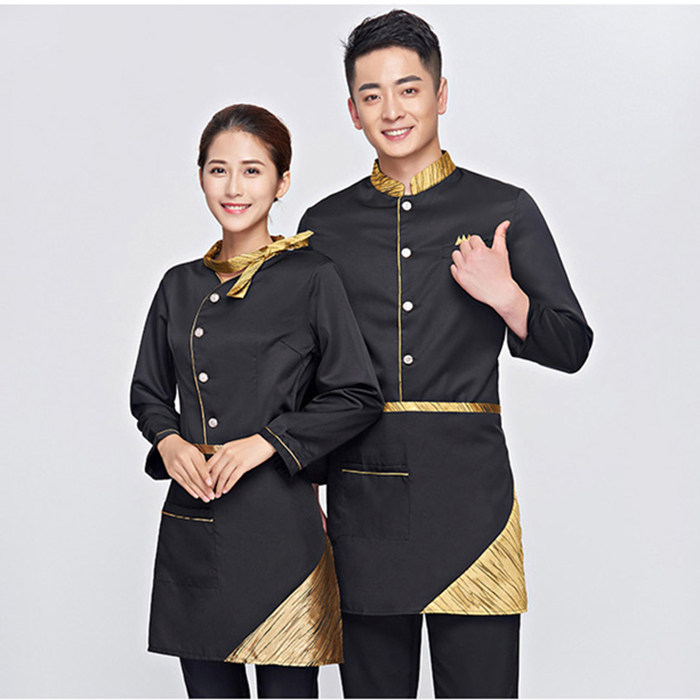 酒店服务员工作服长袖秋冬装套装女餐饮高档西餐厅饭店火锅店制服