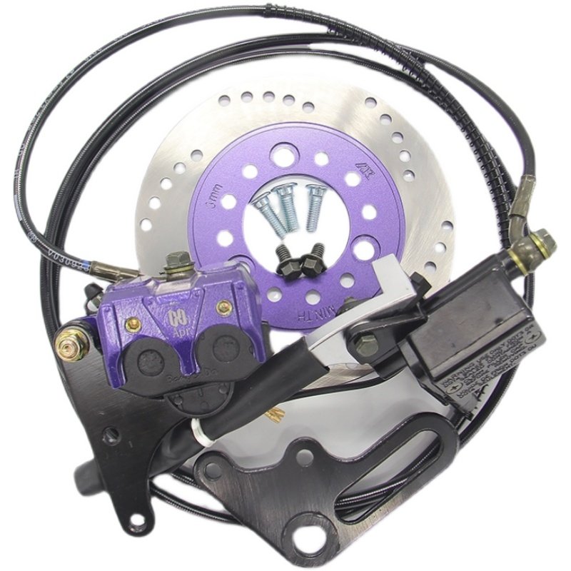 电动车电摩碟刹套装小龟王改装踏板前后左右油刹卡钳电动车刹车装置