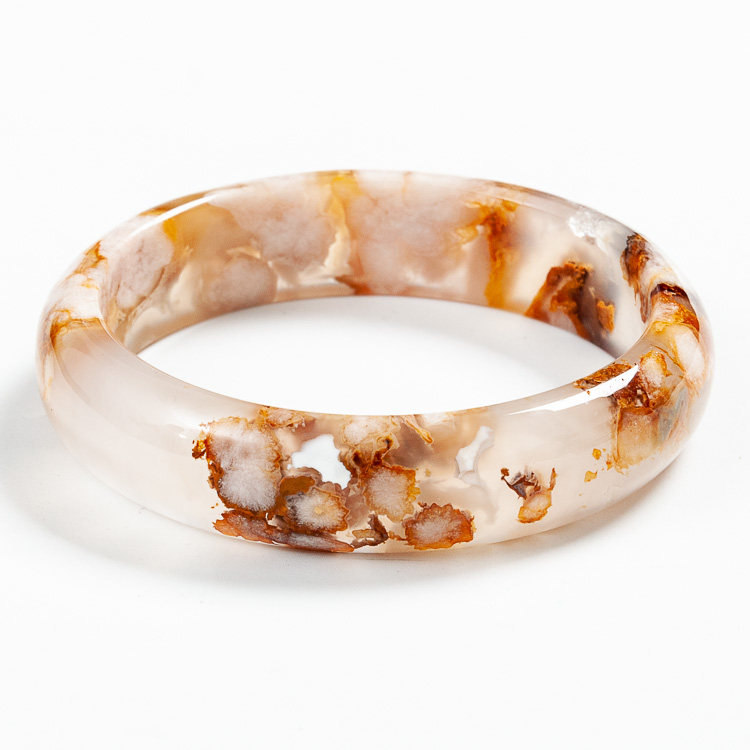 一物一图天然冰种飘花樱花玛瑙玉手镯子仙女正品手镯