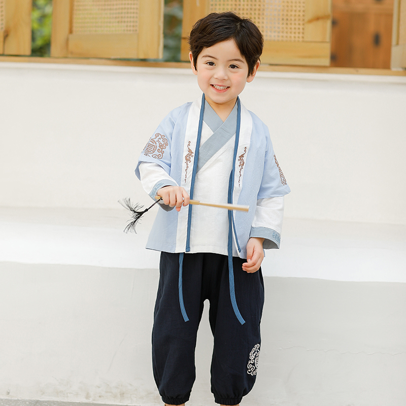 男儿儿童唐装宝宝中国国风古装小孩长袖春秋汉服
