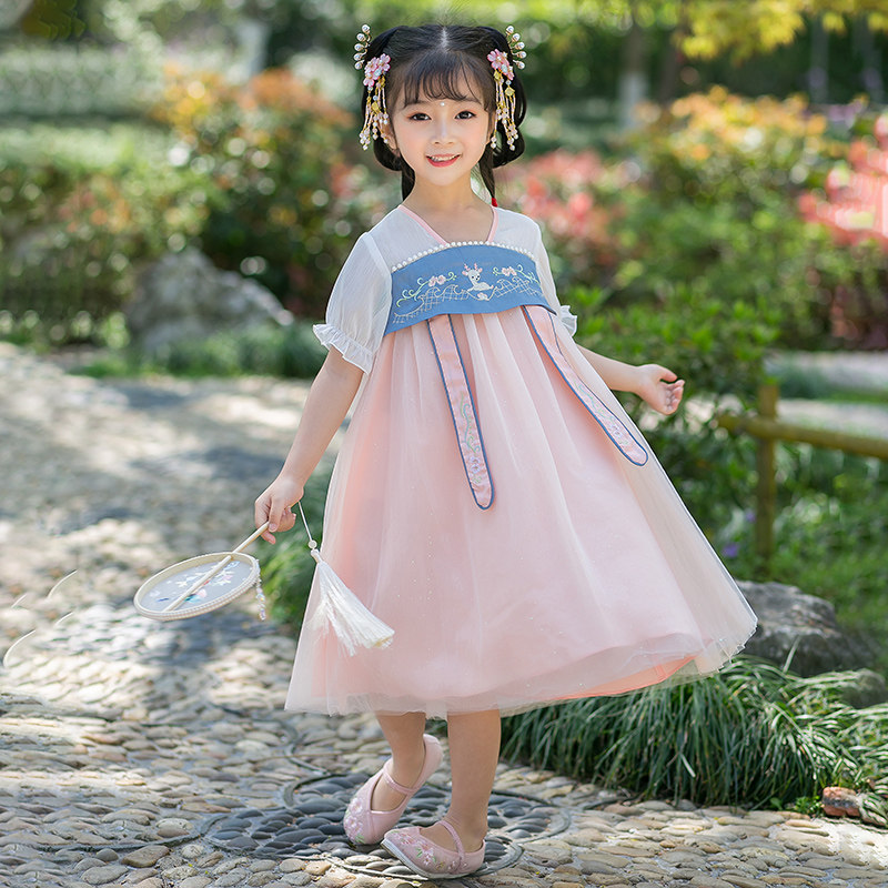 宝宝汉服襦裙女童夏季连衣裙儿童中国国风超仙唐装