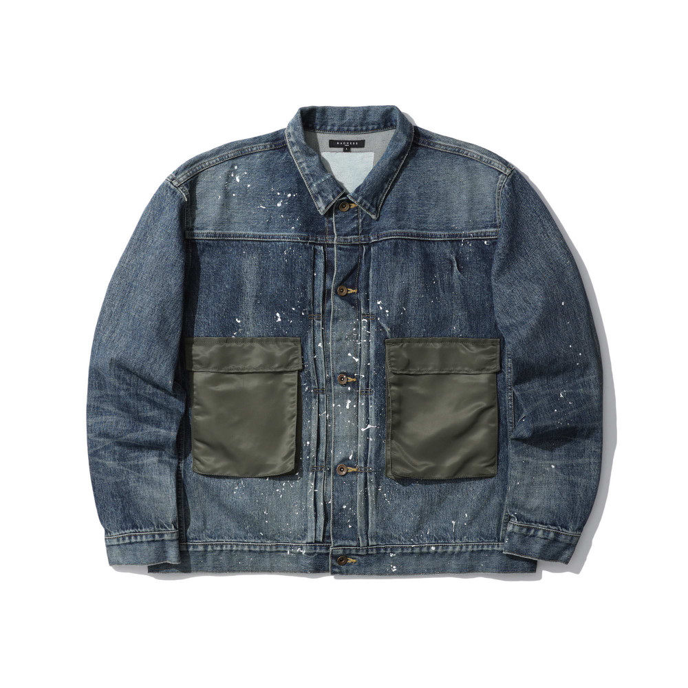 madnessmilpocketdenimjacket泼墨尼龙口袋水洗牛仔夹克夹克