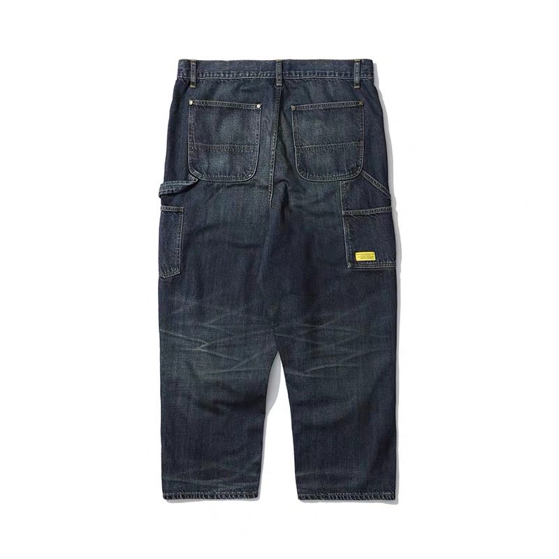 madness 20ss 春夏洗水做旧工装裤宽松 铁道牛仔裤 国产牛 余文乐