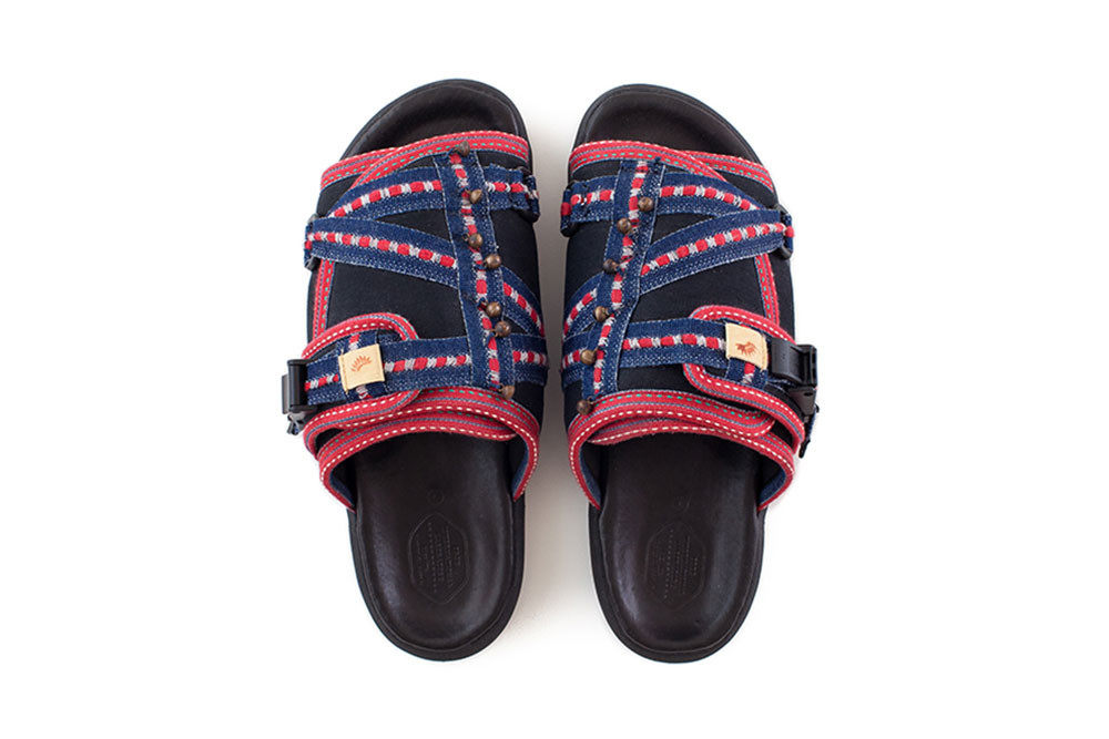 visvimchristo2015秋季限定名族铃铛面包拖鞋全新一字拖