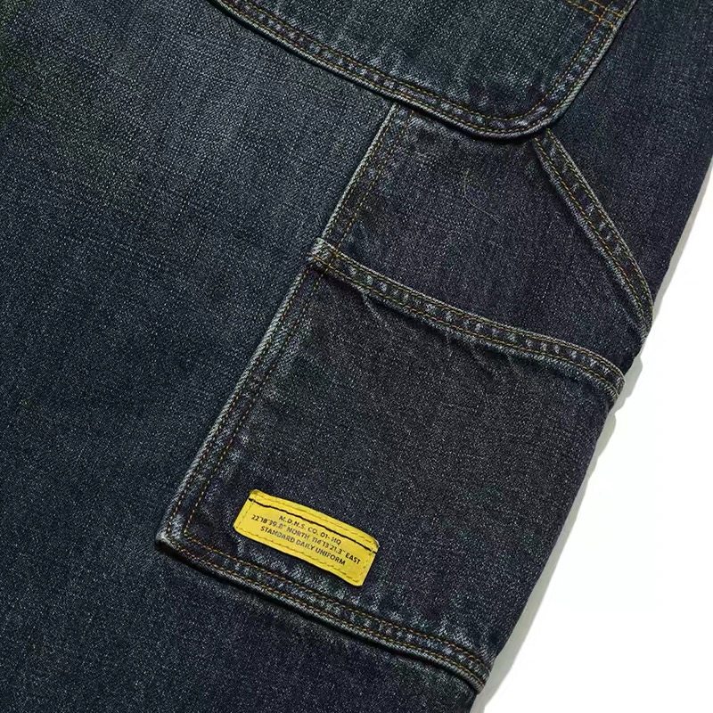 madness 20ss 春夏洗水做旧工装裤宽松 铁道牛仔裤 国产牛 余文乐