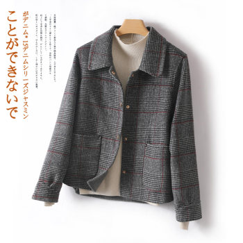 2023 Spring and Autumn New Double-sided Wool Cashmere Coat Small 100% Pure Wool Women's Short Collar