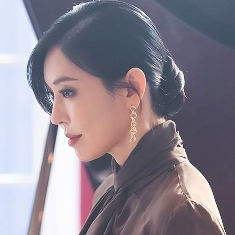 韩剧顶楼金素妍千瑞珍同款耳环长款链条耳环