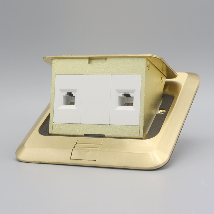 弹起免打型电话电脑rj45网线千兆cat6插座地面地插