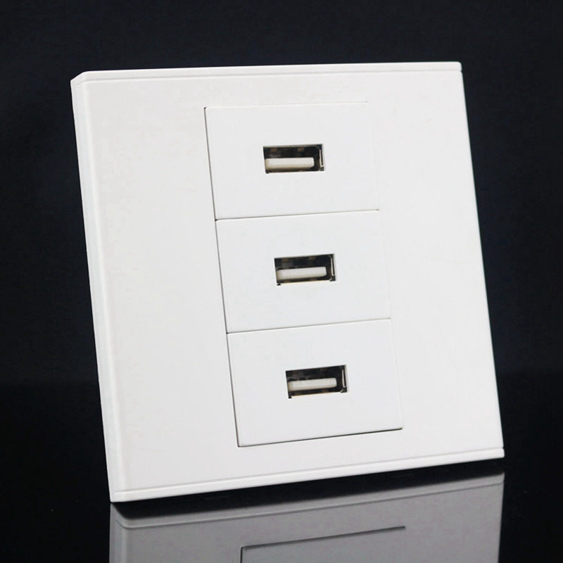 usb面板插座直插3个数据连接网络模块开关电脑插座