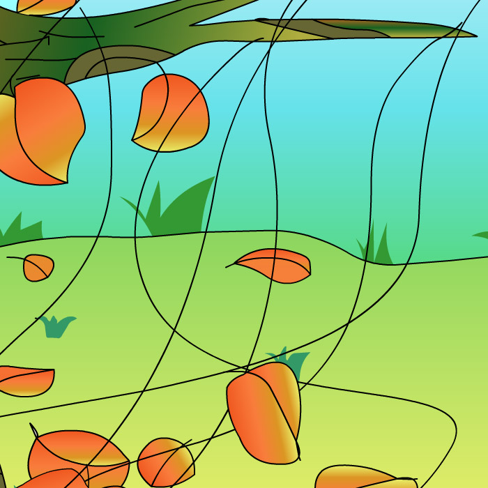 动画树叶飘落10秒引导导线运动补间flash源文件设计素材