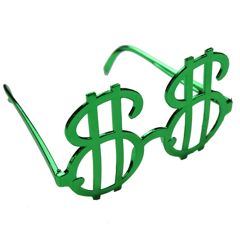 1林芳25g搞怪搞笑派对装扮装饰眼镜电镀美金符号眼镜美元金钱眼镜