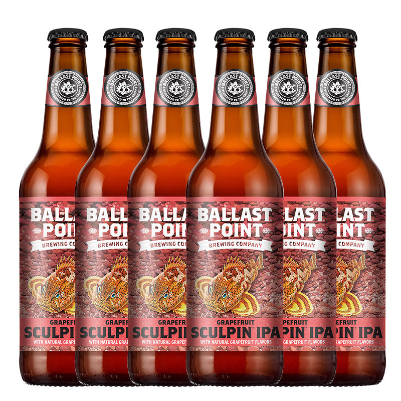 美国原装进口岬角葡萄柚杜父鱼巴乐乐丝sculpin啤酒355ml啤酒