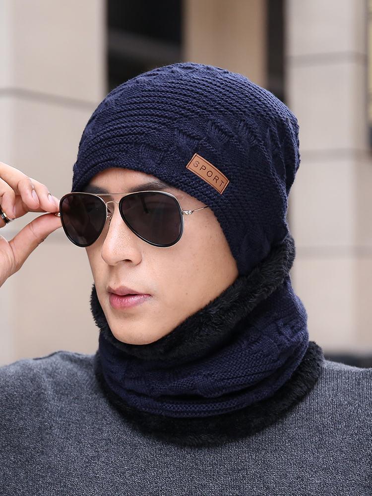 帽子男冬天棉帽时尚毛线帽男士潮流学生针织帽秋冬季保暖新款套头