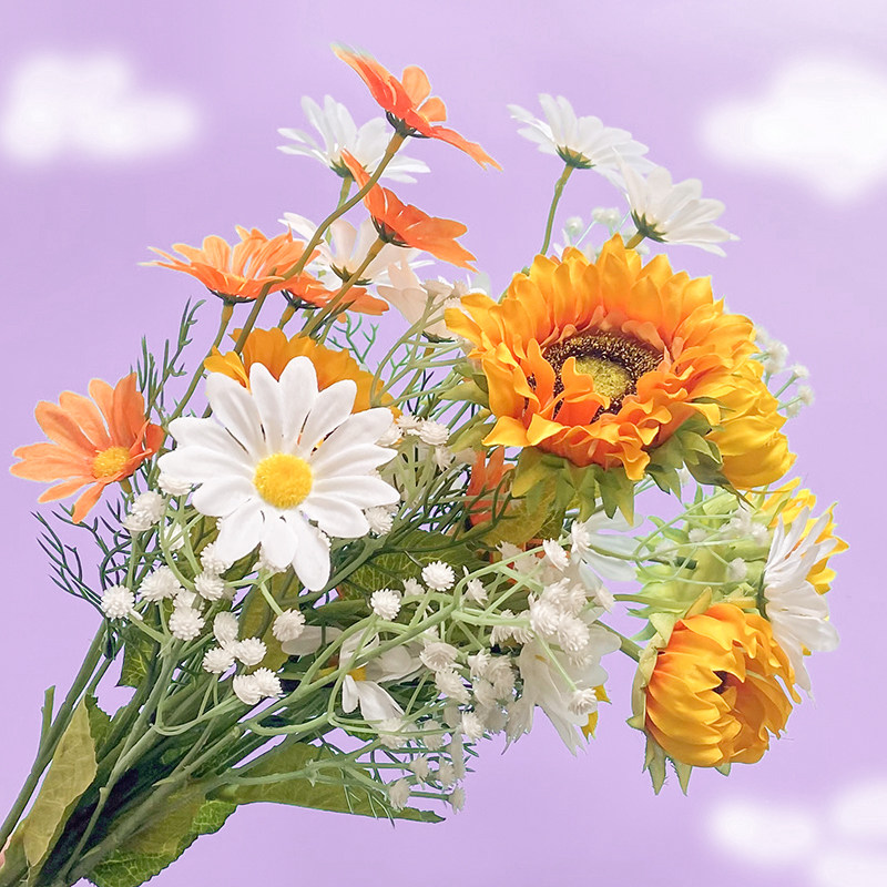 北欧欧风向日葵仿真户外装饰手拿假花太阳花野餐仿真花