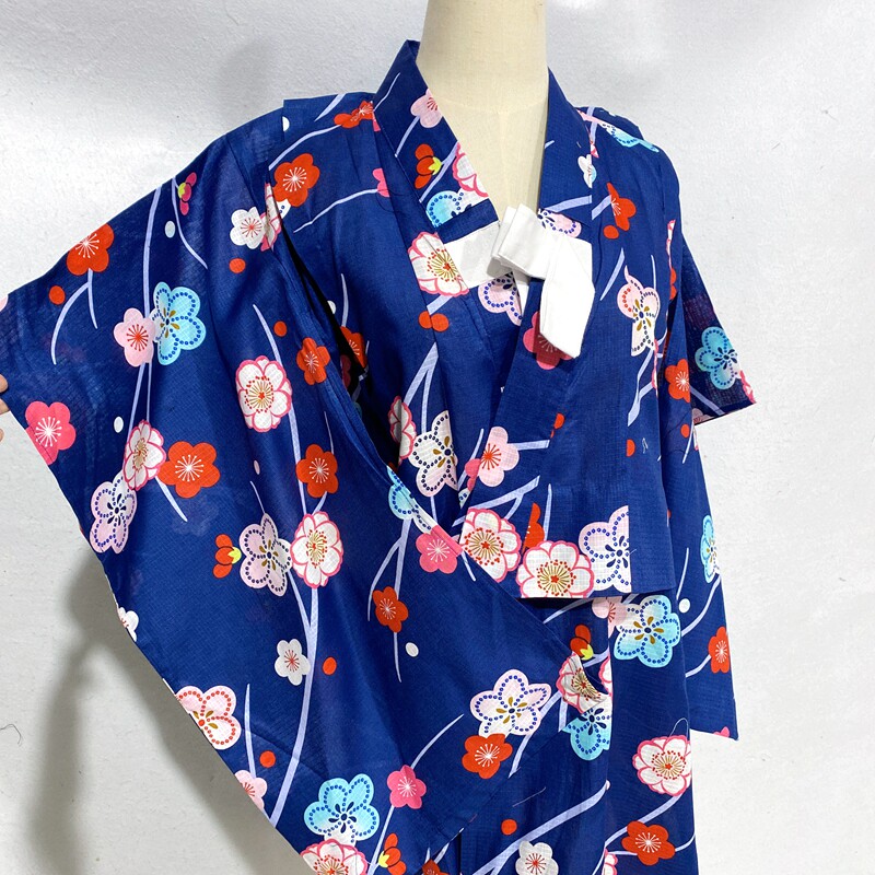 日本中大儿童振袖樱花传统和服日式浴衣女童家居袍