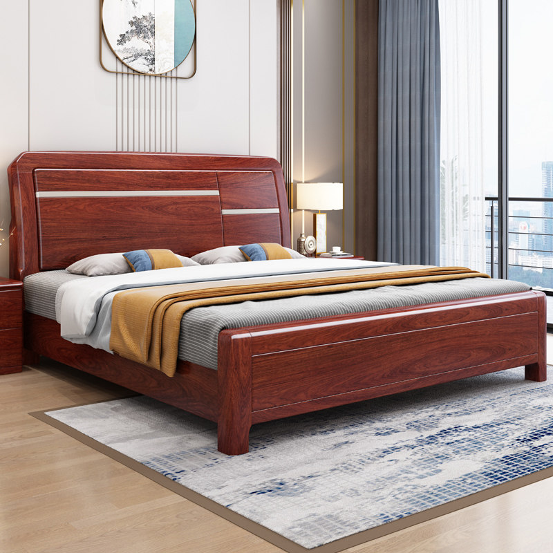 木床实木双人床18米简约现代中式红木花梨木主实木床