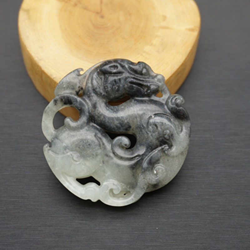 仿古雕刻岫玉挂件吊坠立体龙吊坠墨风坠水佩玉其他