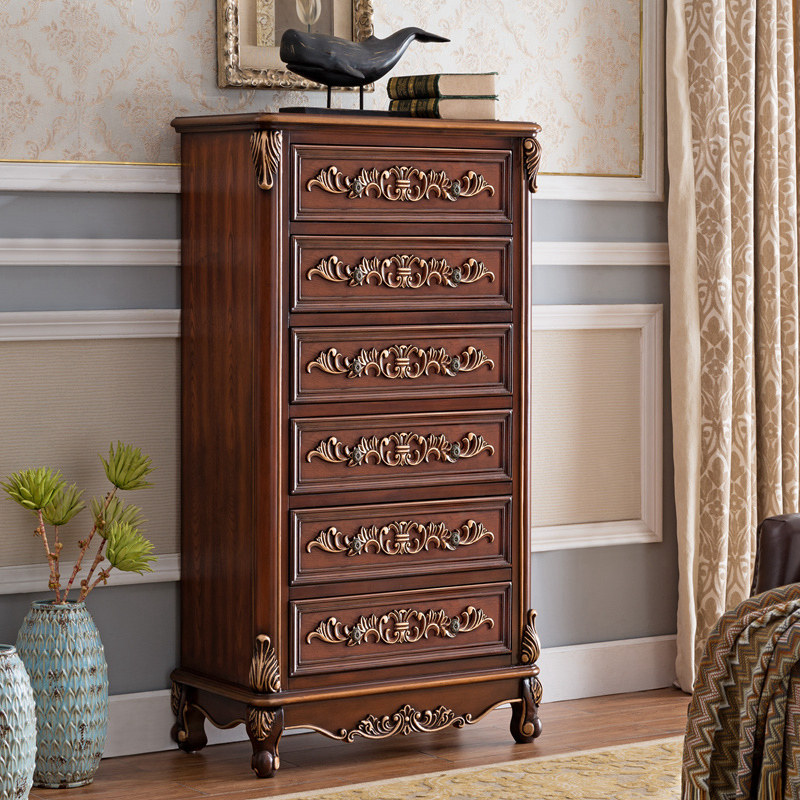 欧式五六斗柜实木抽屉柜美式乡村收纳大整理柜子卧室家具整装复古