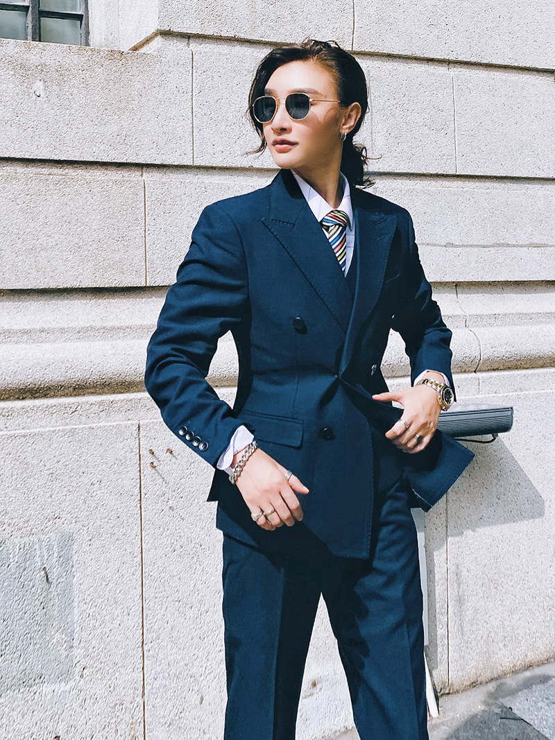 正正tutu英伦复古绅士修身西服套装商务休闲西服套装