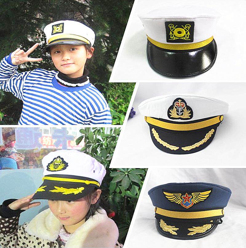 军帽海军水手船长帽子舞台表演男女儿童成人帽子