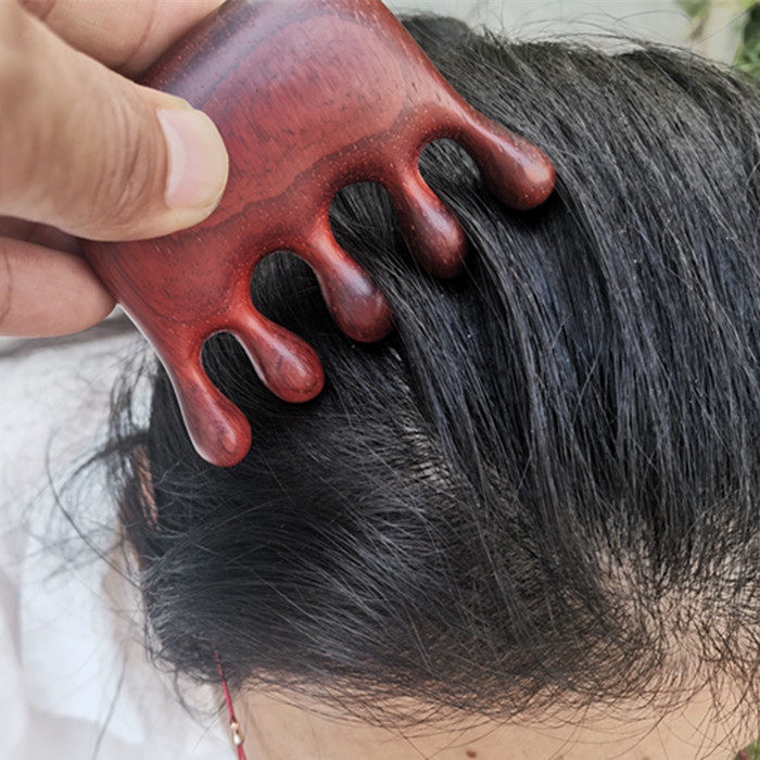 梳头紫檀木头疗梳筋络头部经络头皮保健乳房梳子