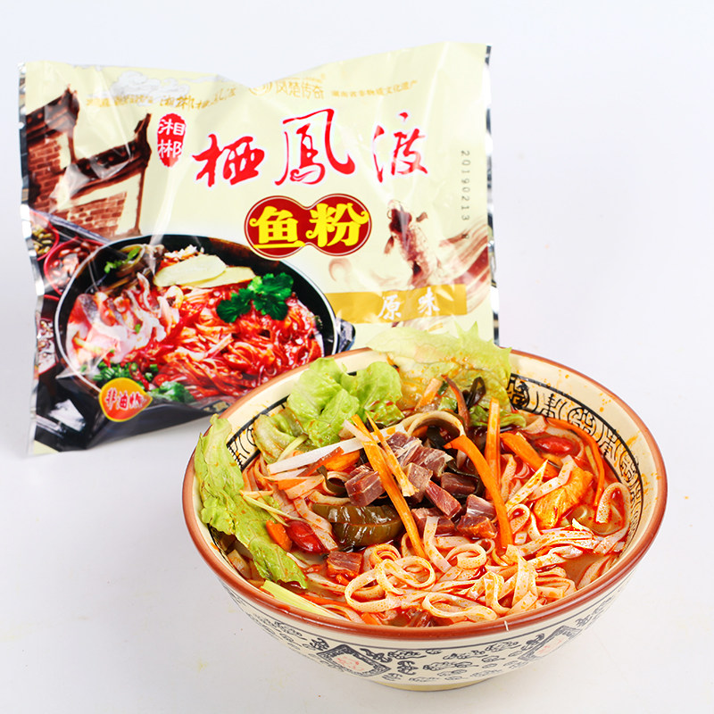 郴州特产栖凤渡鱼粉西风度渔粉湖南米粉沙河方便面泡面干切粉袋装