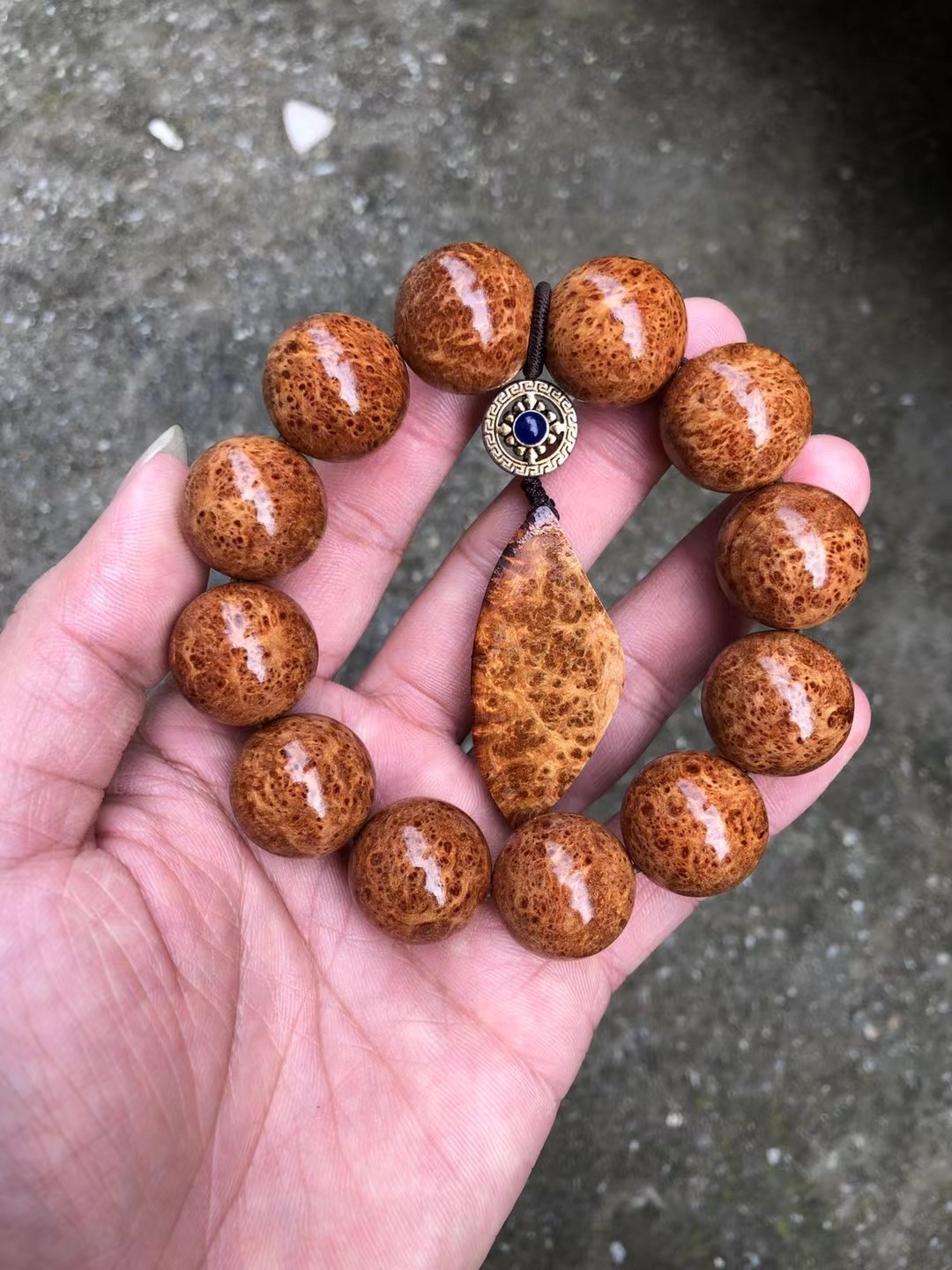 禅心太行崖柏手串直播一物一拍满瘤疤雀眼陈化料手串