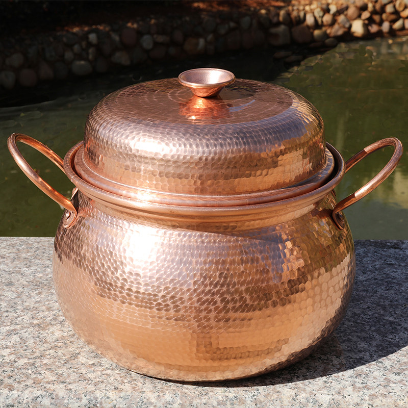 汤锅铜锅加厚高汤锅大容量炖锅手工纯紫熬粥煲汤汤锅
