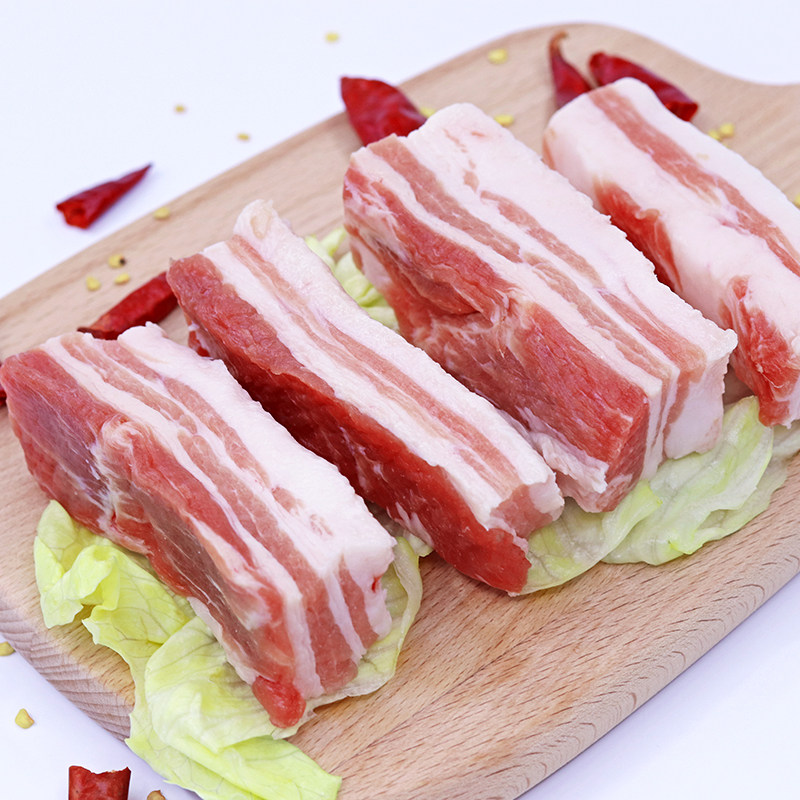 得利利斯黑山山猪去皮五花2斤新鲜冷冻正宗生猪肉