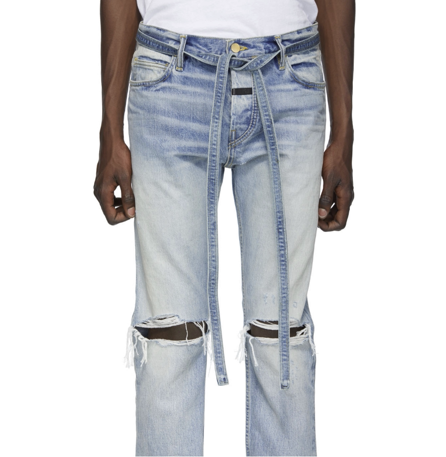 fearofgod6thcollectionfog第六季刀割刀割破洞牛仔裤