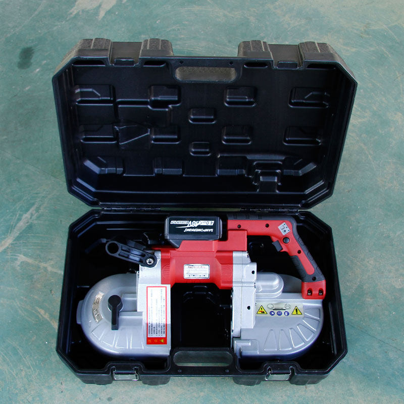 手持锂电小锯床10cs1多功能充电式带锯机金属钢管电缆切割带锯床