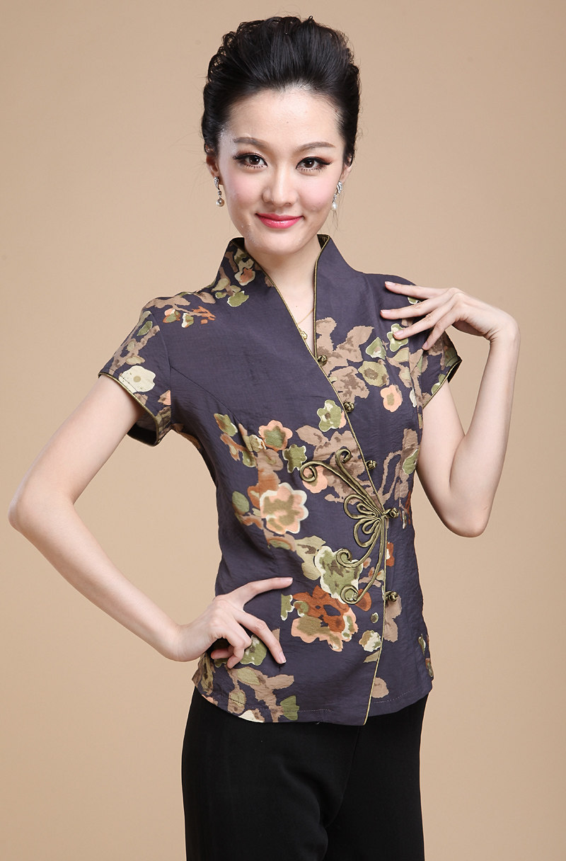 唐装新款汉服夏装短袖上衣中式改良旗袍时尚妈妈上衣