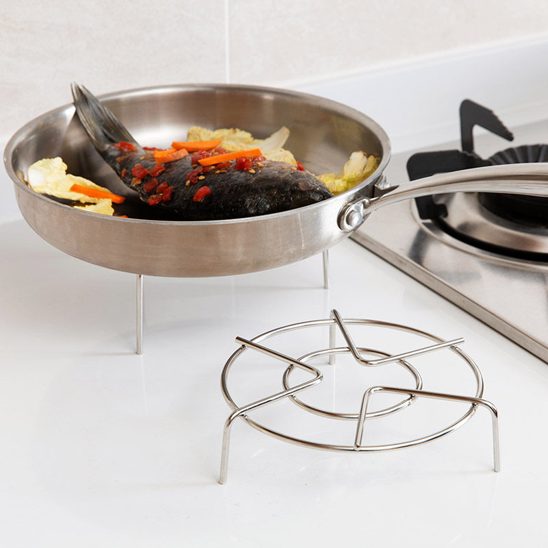 优惠券后5.5元,不锈钢蒸锅蒸架厨房高脚隔热架 家用蒸盘器隔水蒸菜小