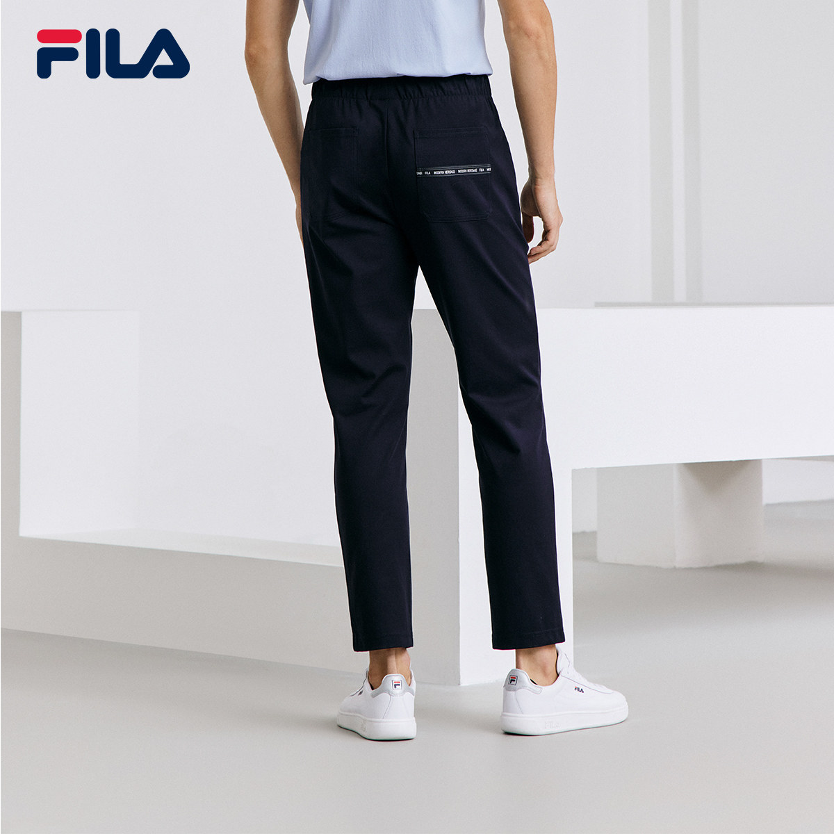 fila斐乐官方男裤针织长裤2021冬季新款直口裤休闲裤运动裤弹力裤