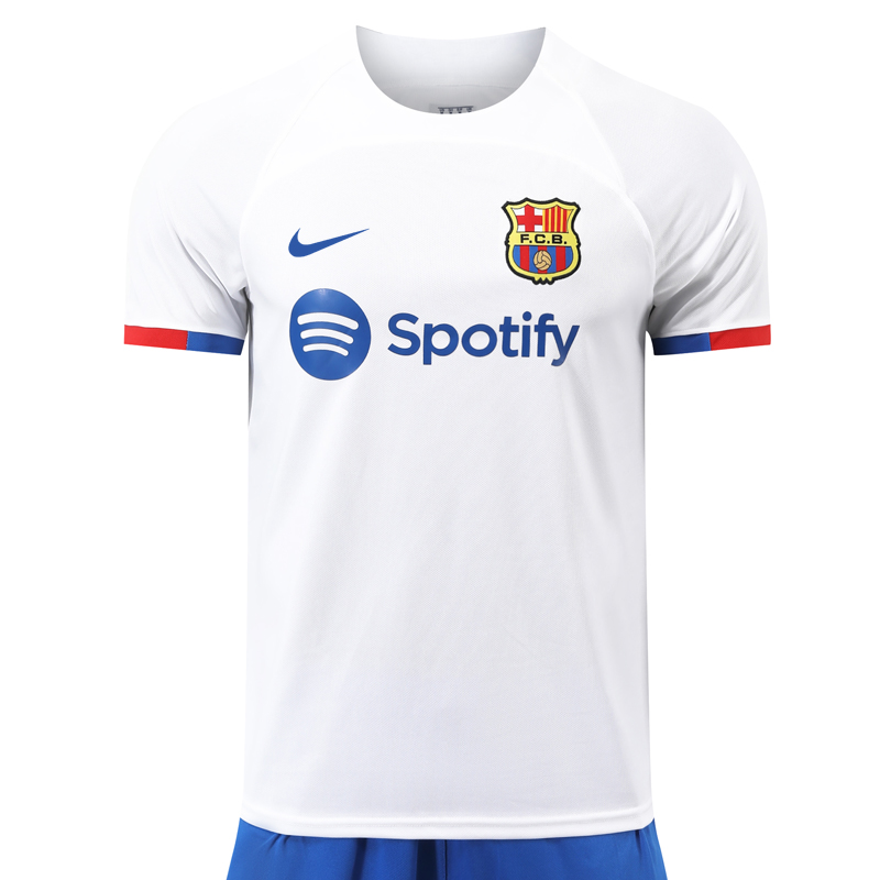 新款2324巴萨球衣二客梅西莱万短袖足球服定制印号菲利克斯队服