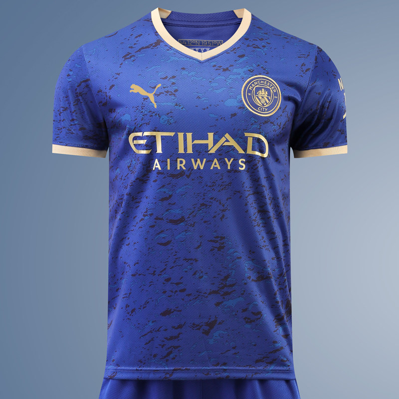 曼城新款足球服阿圭罗德布劳内热苏斯哈兰德球衣队服套装定制